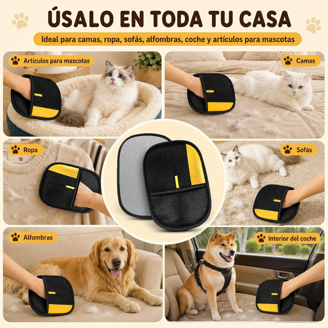 Guante para Eliminar Pelo de Mascotas.