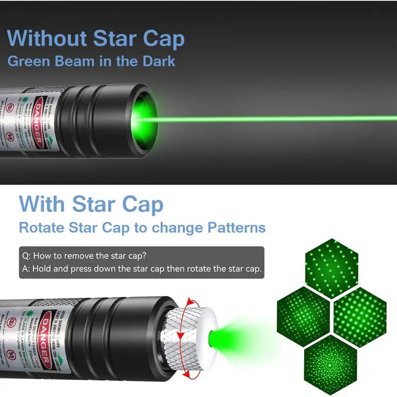 Rechargeable Green Laser Pointer for TV, LED & LCD Screen Presentations, Office, Outdoor, Construction & Pet Interactive Play