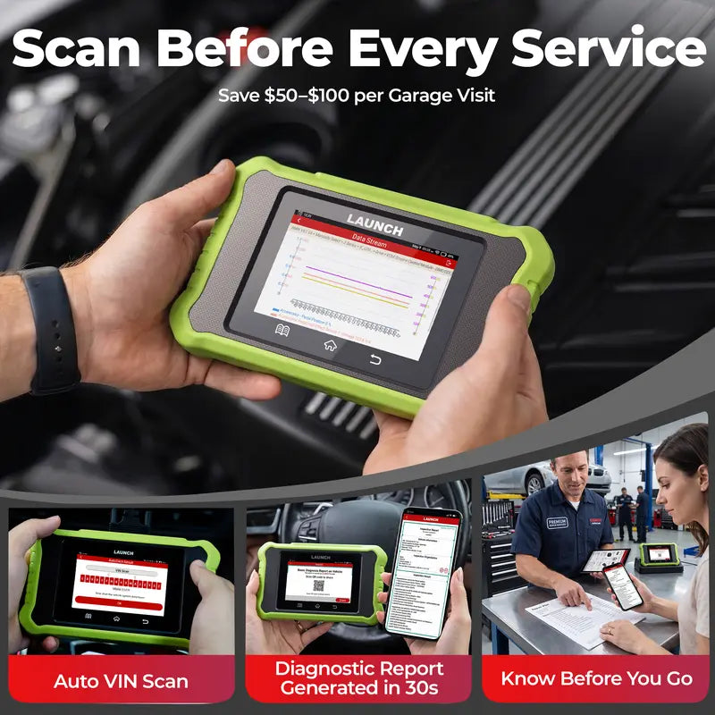 Creader Elite X500 Handheld Automotive Bidirectional Scan Tool - Comprehensive OBD2 Diagnostic Tool with Free Reset Services, ECU Coding, Auto VIN, Wireless Support, Lifetime Free Updates, and Tool Upgrade