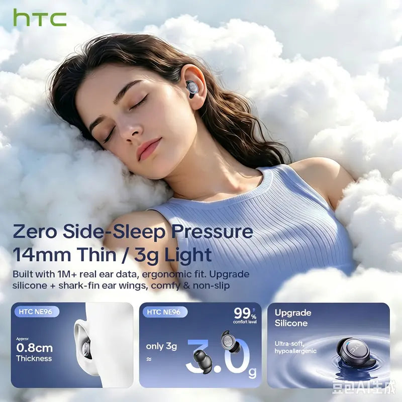 HTC NE96 Mini Invisible Translation Earbuds - Metal-Plastic Bluetooth 6.0 300Mah Rechargeable In-Ear Wireless Headphones, Life Waterproof Earbuds with Noise Isolation Mic, Remote Control, Electronic Cool Gadgets for Sports, Gifts for Adults,Techvibes