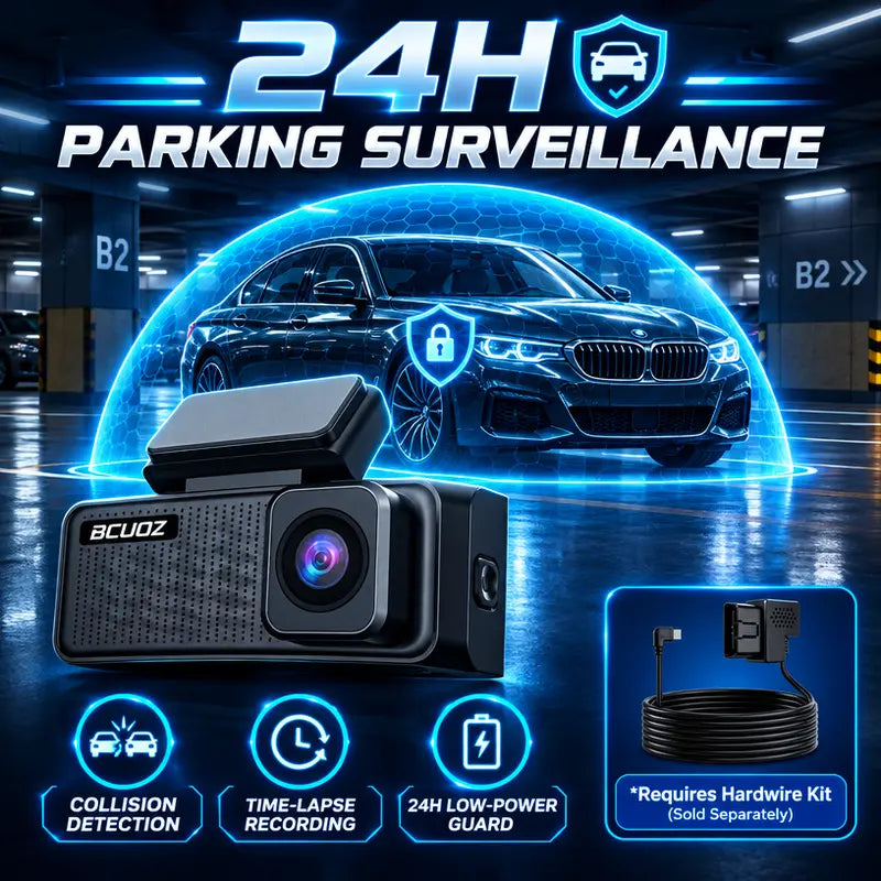 BCUOZ 4K Dual Dash Cam with WiFi App, Starvis 2 Night Vision, 170° Coverage, 24-Hour Parking Monitoring, Collision Detection, and One-Key Plug-In Charger – Ideal Automotive Camera for Trucks and Cars, Perfect Gift for Halloween and Christmas