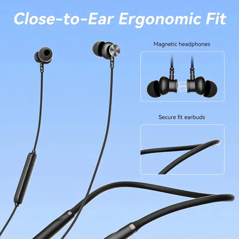 Acer OHR658 Waterproof Neckband Bluetooth Headphones - In-Ear ANC Wireless Earbuds with 48-Hour Playtime, Sound Isolation, Silicone Memory Foam Fit, and Hands-Free Calling for Sports and Fitness