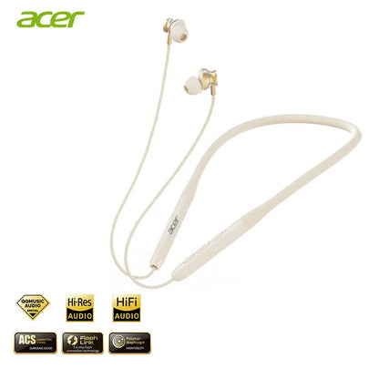 Acer OHR658 Waterproof Neckband Bluetooth Headphones - In-Ear ANC Wireless Earbuds with 48-Hour Playtime, Sound Isolation, Silicone Memory Foam Fit, and Hands-Free Calling for Sports and Fitness