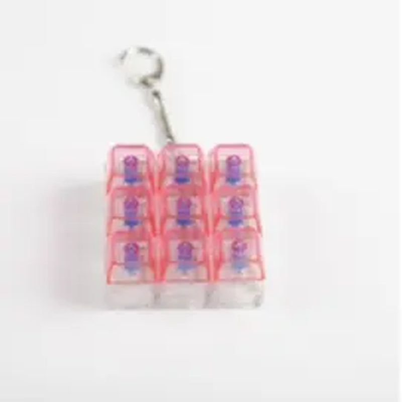Keyboard Keychain RGB Fidget Toy Light up Sensory Toy Stress Relief Toy Portable Gift for Teens and Adults