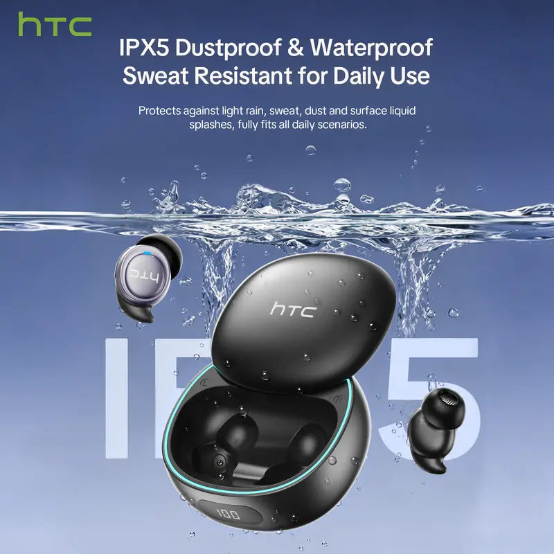 HTC NE96 Mini Invisible Translation Earbuds - Metal-Plastic Bluetooth 6.0 300Mah Rechargeable In-Ear Wireless Headphones, Life Waterproof Earbuds with Noise Isolation Mic, Remote Control, Electronic Cool Gadgets for Sports, Gifts for Adults,Techvibes