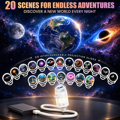 2026 Upgraded 2-In-1 HD Ocean Galaxy Planetarium Starry Sky Light Projector Lamp, Interchangeable Projection Lenses, 360° Rotatable USB Bedtime Relaxation Night Light, Ceiling Star & Moon Decor, Cool Gift for Kids,Toolupgrade