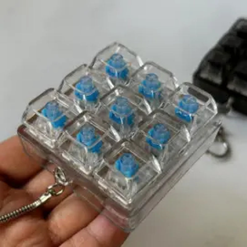 Keyboard Keychain RGB Fidget Toy Light up Sensory Toy Stress Relief Toy Portable Gift for Teens and Adults