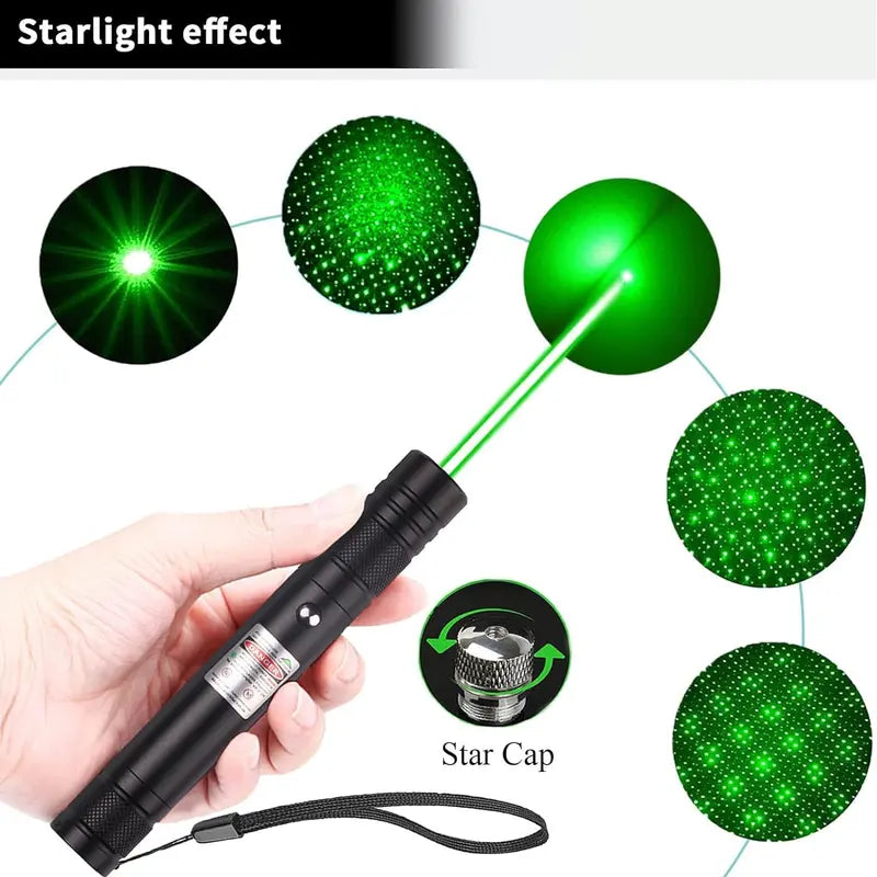 Rechargeable Green Laser Pointer for TV, LED & LCD Screen Presentations, Office, Outdoor, Construction & Pet Interactive Play