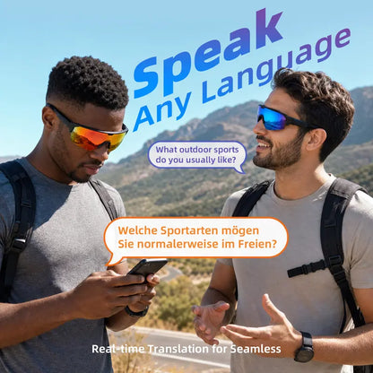 CARRY WIT Bluetooth 5.4 Smart Glasses Sunglasses - Wireless Audio Eyewear, Portable Control Smart Glasses with Open-Ear Sound, Music Playback, Hands-Free Calls, Sport Pro Orange for Cycling, Outdoor Use (Cool Gadgets to Buy)