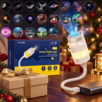 2026 Upgraded 2-In-1 HD Ocean Galaxy Planetarium Starry Sky Light Projector Lamp, Interchangeable Projection Lenses, 360° Rotatable USB Bedtime Relaxation Night Light, Ceiling Star & Moon Decor, Cool Gift for Kids,Toolupgrade