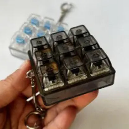 Keyboard Keychain RGB Fidget Toy Light up Sensory Toy Stress Relief Toy Portable Gift for Teens and Adults