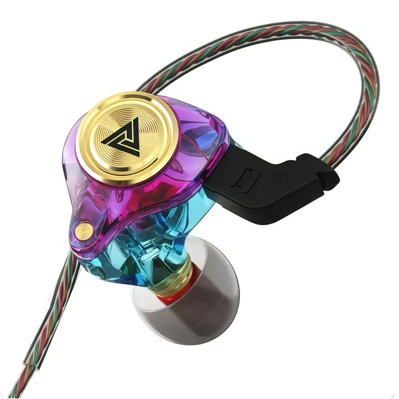 【Flash Sale】Qkz AK3 Portable Wired In-Ear Headphone with Mic - Hifi Sound, Deep Subwoofer Bass, Noise Cancelling, Transparent Iems, Electronic Cable Connection, Audio Gaming Earbuds, Console Accessory, Geek Gift for Gamers