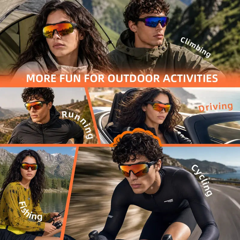 CARRY WIT Bluetooth 5.4 Smart Glasses Sunglasses - Wireless Audio Eyewear, Portable Control Smart Glasses with Open-Ear Sound, Music Playback, Hands-Free Calls, Sport Pro Orange for Cycling, Outdoor Use (Cool Gadgets to Buy)