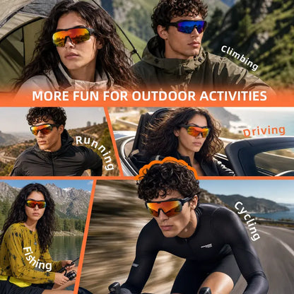 CARRY WIT Bluetooth 5.4 Smart Glasses Sunglasses - Wireless Audio Eyewear, Portable Control Smart Glasses with Open-Ear Sound, Music Playback, Hands-Free Calls, Sport Pro Orange for Cycling, Outdoor Use (Cool Gadgets to Buy)