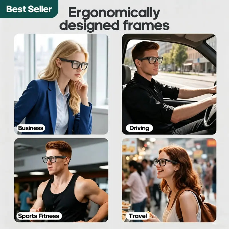 UYD-AI Glasses,Smart Vision,Driving, Travel - Multiple Languages AI Translation with Chat GPT, HD Voice