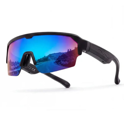 CARRY WIT Bluetooth 5.4 Smart Glasses Sunglasses - Wireless Audio Eyewear, Portable Control Smart Glasses with Open-Ear Sound, Music Playback, Hands-Free Calls, Sport Pro Orange for Cycling, Outdoor Use (Cool Gadgets to Buy)