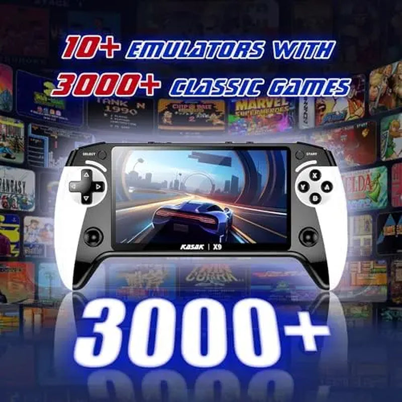X9 Rechargeable Handheld Game Console with 10 Built-In Emulator Games - Portable Wireless Gaming for Home and Travel