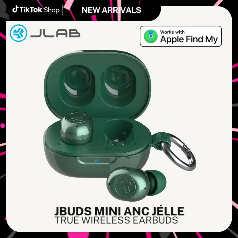 JLab JBuds Mini ANC True Wireless Earbuds with Active Noise Cancelling, Spatial Audio, Bluetooth 6, IP55 Water Resistance, and Find My Integration for iOS and Android
