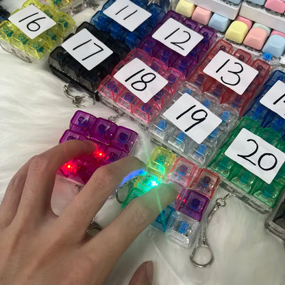 Keyboard Keychain RGB Fidget Toy Light up Sensory Toy Stress Relief Toy Portable Gift for Teens and Adults