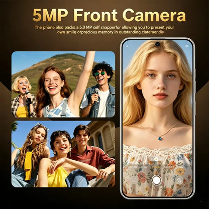Smartphone, 6.56-Inch, 5MP + 13MP Cameras, 4GB RAM + 32GB Rom,Dual SIM Dual Standby, Supports128Gb SD Card.