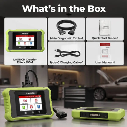 Creader Elite X500 Handheld Automotive Bidirectional Scan Tool - Comprehensive OBD2 Diagnostic Tool with Free Reset Services, ECU Coding, Auto VIN, Wireless Support, Lifetime Free Updates, and Tool Upgrade