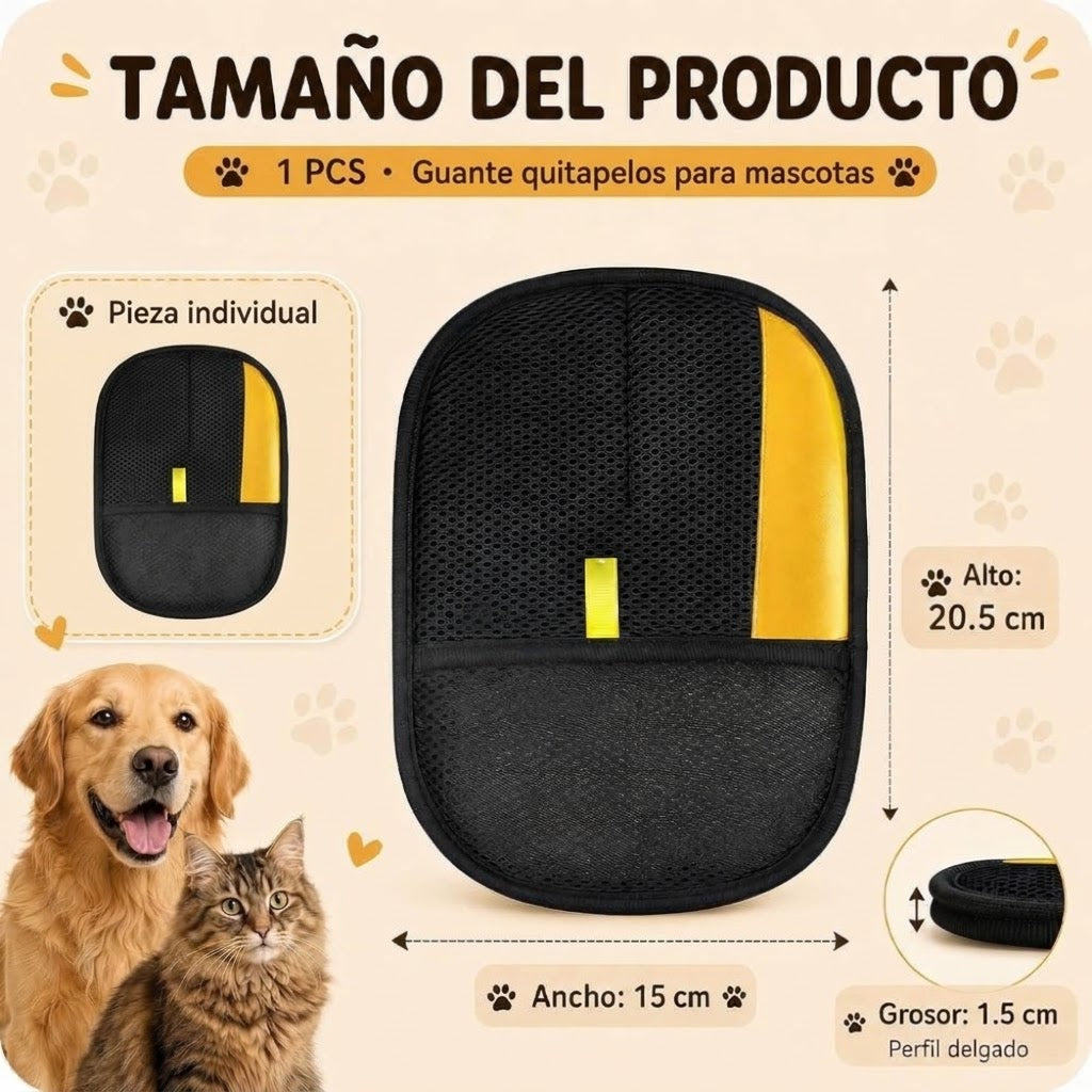 Guante para Eliminar Pelo de Mascotas.