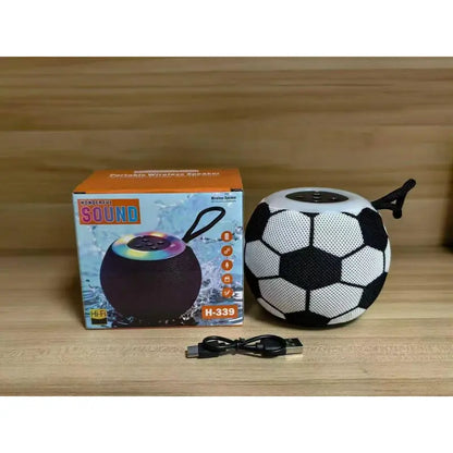 Soccer-Shaped Bluetooth 5.0 Wireless Stereo Speaker - 5W LED Light, ABS Body, 4.72In Diameter, Crystal Hi-Res Audio, 20Khz Bass, USB/TF Connectivity, up to 6H Battery Life, Smartphone Compatible, Compact Desktop Gift (Black, Colorful) for Outdoor Use