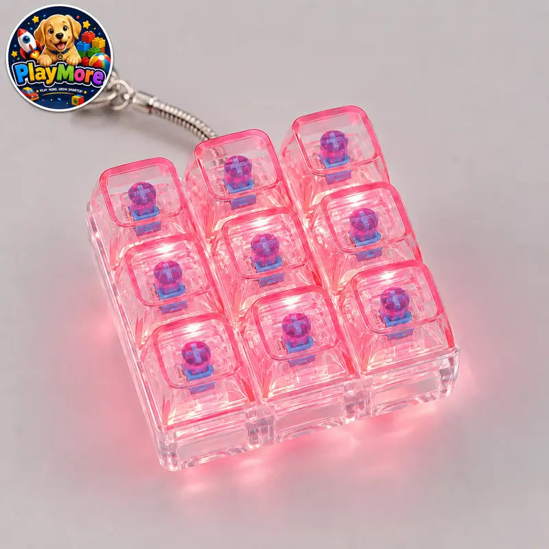 Keyboard Keychain RGB Fidget Toy Light up Sensory Toy Stress Relief Toy Portable Gift for Teens and Adults