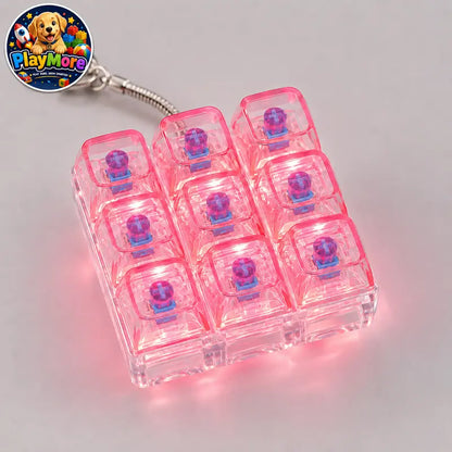 Keyboard Keychain RGB Fidget Toy Light up Sensory Toy Stress Relief Toy Portable Gift for Teens and Adults