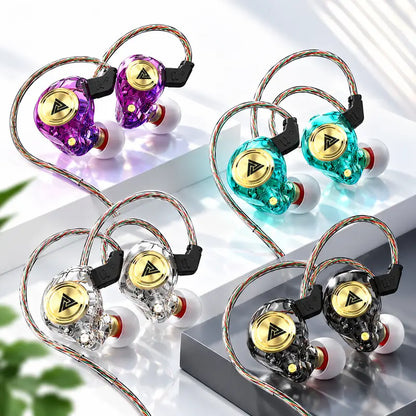 【Flash Sale】Qkz AK3 Portable Wired In-Ear Headphone with Mic - Hifi Sound, Deep Subwoofer Bass, Noise Cancelling, Transparent Iems, Electronic Cable Connection, Audio Gaming Earbuds, Console Accessory, Geek Gift for Gamers