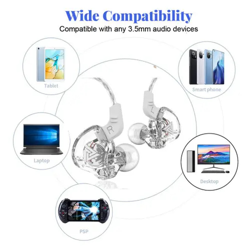 AK6 Wired Gaming Earbuds - Hi-Fi In-Ear Headset with Active Noise Reduction, Microphone, Heavy Bass Stereo Audio, 3.5mm Jack for Gaming, Music, PC, and Mobile Devices