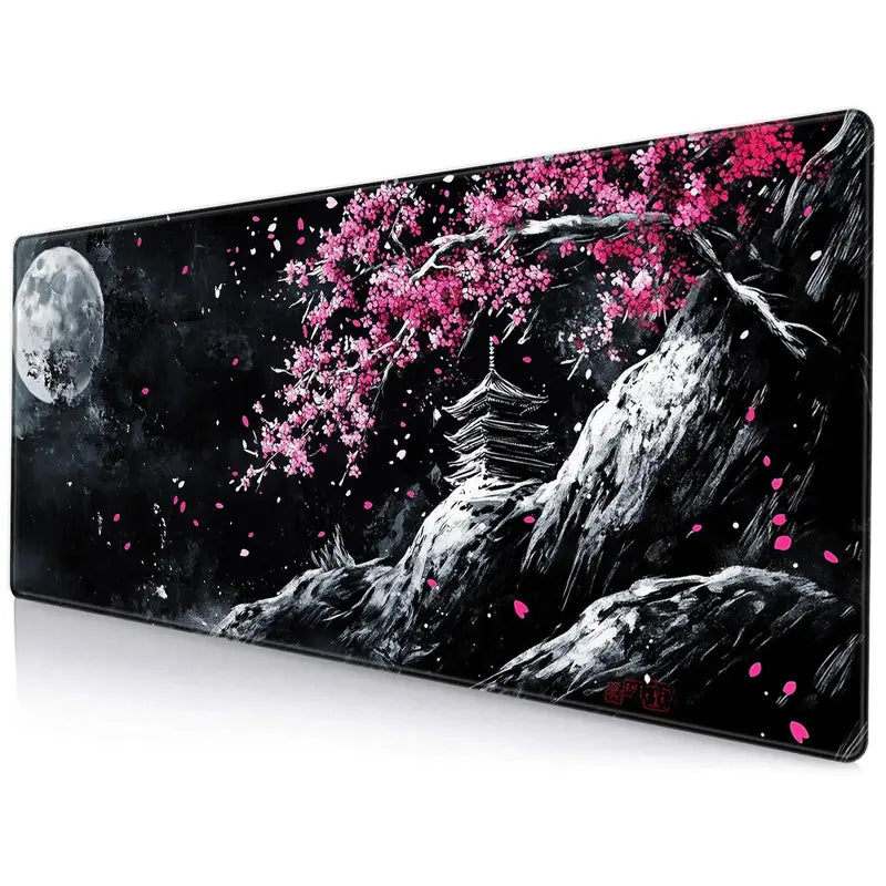 Cherry Blossom Landscape Pattern Mouse Pad, 1 Count Rectangle Gaming Mouse Pad with Non-Slip Rubber Base, Suitable for Home, Office & Game Room, Desk Accessories, Computer Accessories Giftideas,Home Decor