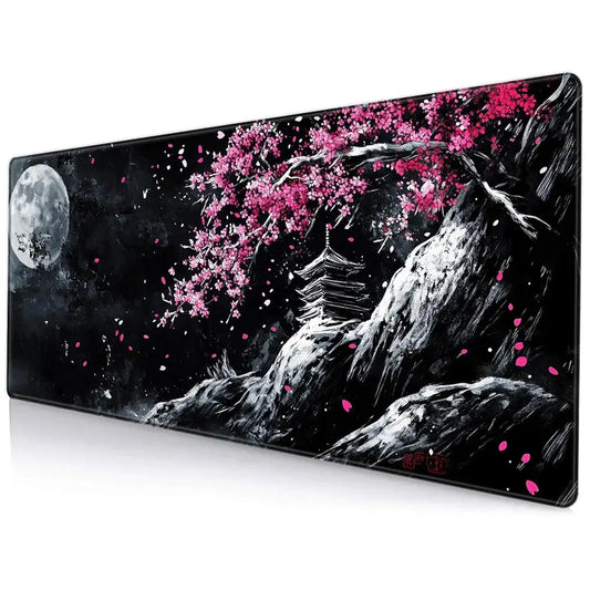 Cherry Blossom Landscape Pattern Mouse Pad, 1 Count Rectangle Gaming Mouse Pad with Non-Slip Rubber Base, Suitable for Home, Office & Game Room, Desk Accessories, Computer Accessories Giftideas,Home Decor