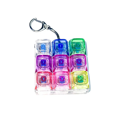 Keyboard Keychain RGB Fidget Toy Light up Sensory Toy Stress Relief Toy Portable Gift for Teens and Adults