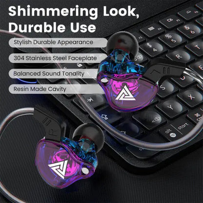 AK6 Wired Gaming Earbuds - Hi-Fi In-Ear Headset with Active Noise Reduction, Microphone, Heavy Bass Stereo Audio, 3.5mm Jack for Gaming, Music, PC, and Mobile Devices