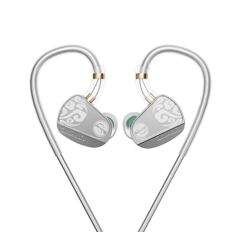 Zhulinniao Z3 Wired IEM Earphones, Metal Dual-Driver Hifi Headphones with Mic, 0.78Mm 2-Pin Detachable Cable, 3.5Mm Jack, Water-Resistant for Gaming, Game Console, Streaming Equipment, Cellphones (10Hz Frequency Response)