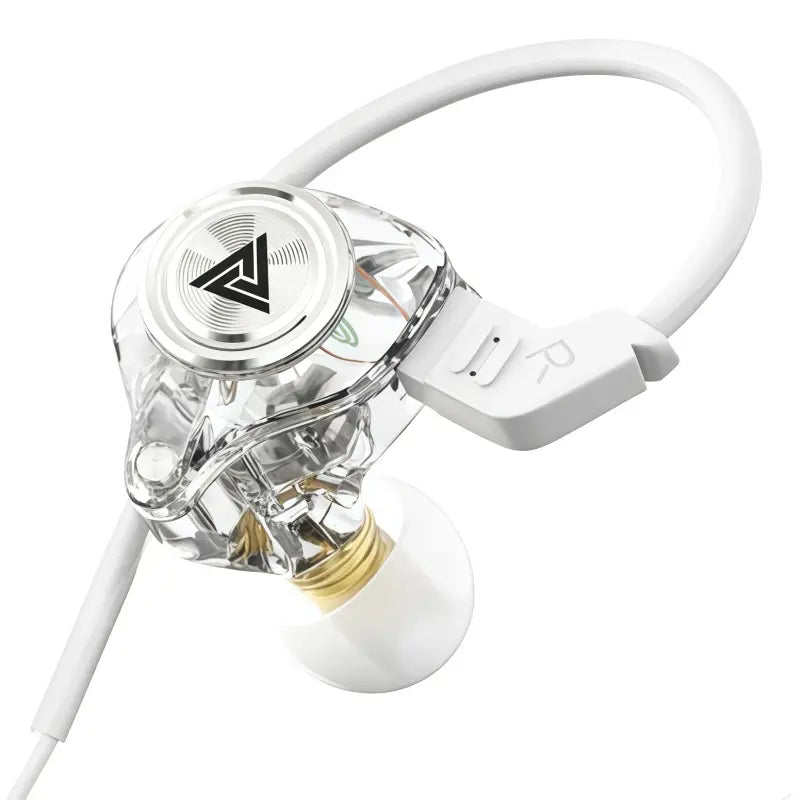 【Flash Sale】Qkz AK3 Portable Wired In-Ear Headphone with Mic - Hifi Sound, Deep Subwoofer Bass, Noise Cancelling, Transparent Iems, Electronic Cable Connection, Audio Gaming Earbuds, Console Accessory, Geek Gift for Gamers