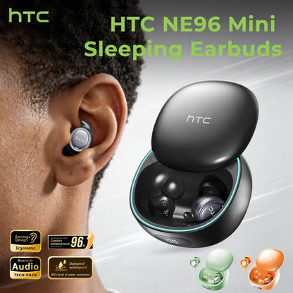 HTC NE96 Mini Invisible Translation Earbuds - Metal-Plastic Bluetooth 6.0 300Mah Rechargeable In-Ear Wireless Headphones, Life Waterproof Earbuds with Noise Isolation Mic, Remote Control, Electronic Cool Gadgets for Sports, Gifts for Adults,Techvibes