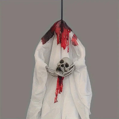 Horror Hanging Ghost Pendant Head in Hands